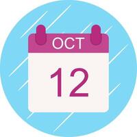 October Flat Circle Icon Design vector