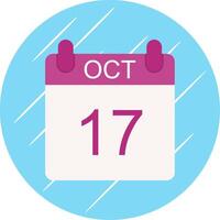 October Flat Circle Icon Design vector