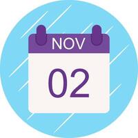 November Flat Circle Icon Design vector