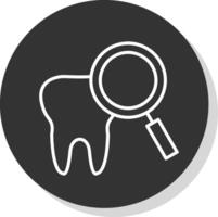 Tooth Line Shadow Circle Icon Design vector