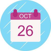 October Flat Circle Icon Design vector