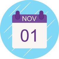 November Flat Circle Icon Design vector