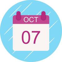 October Flat Circle Icon Design vector