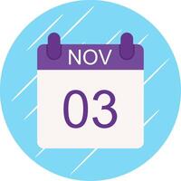 November Flat Circle Icon Design vector