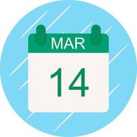 March Flat Circle Icon Design vector