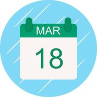 March Flat Circle Icon Design vector