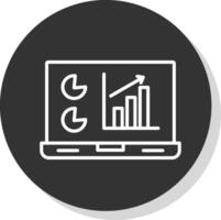 datos analítica línea sombra circulo icono diseño vector