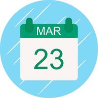March Flat Circle Icon Design vector