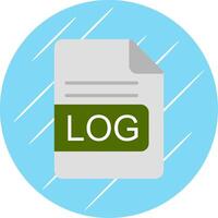 LOG File Format Flat Circle Icon Design vector