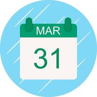 March Flat Circle Icon Design vector