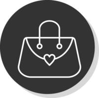 bolso línea sombra circulo icono diseño vector