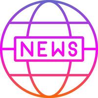 mundo Noticias línea degradado icono diseño vector