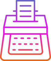 máquina de escribir línea degradado icono diseño vector