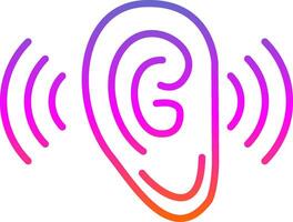 Listening Line Gradient Icon Design vector