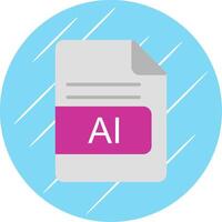 AI File Format Flat Circle Icon Design vector