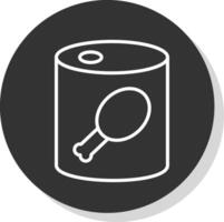 Canned Food Line Shadow Circle Icon Design vector