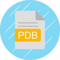 PDB File Format Flat Circle Icon Design vector