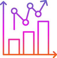 Statistical Chart Line Gradient Icon Design vector