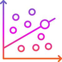 Scatter Graph Line Gradient Icon Design vector