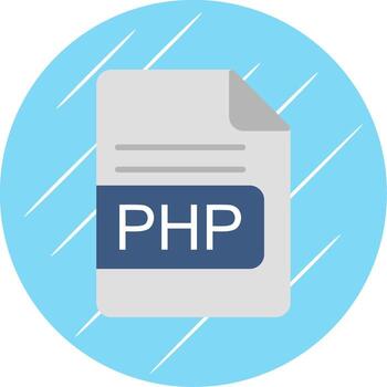 PHP File Format Flat Circle Icon Design vector