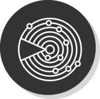 Sonar Line Shadow Circle Icon Design vector