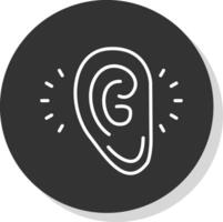 Listening Line Shadow Circle Icon Design vector