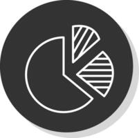 Pie Chart Line Shadow Circle Icon Design vector