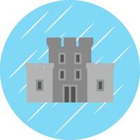 castillo plano circulo icono diseño vector