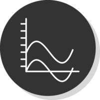 Wave Chart Line Shadow Circle Icon Design vector