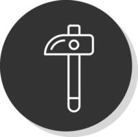 Hammer Line Shadow Circle Icon Design vector