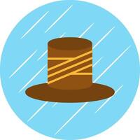 Top Hat Flat Circle Icon Design vector