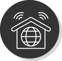 Internet Connection Line Shadow Circle Icon Design vector