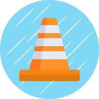 Traffic Cone Flat Circle Icon Design vector