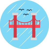 Bridge Flat Circle Icon Design vector