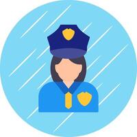 Police Woman Flat Circle Icon Design vector