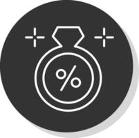 Discount Line Shadow Circle Icon Design vector