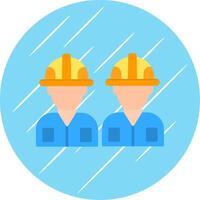 Worker Flat Circle Icon Design vector