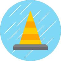 Traffic Cone Flat Circle Icon Design vector