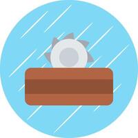 Table Saw Flat Circle Icon Design vector