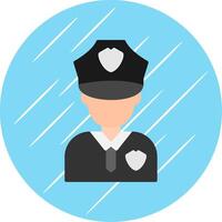 Police Man Flat Circle Icon Design vector