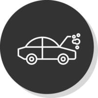 Car Breakdown Line Shadow Circle Icon Design vector