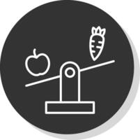 Balanced Diet Line Shadow Circle Icon Design vector