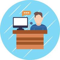 Analyst Flat Circle Icon Design vector