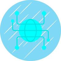 Globe Grid Flat Circle Icon Design vector