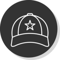 gorra línea sombra circulo icono diseño vector