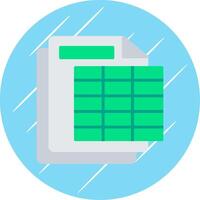 Spreadsheet Flat Circle Icon Design vector