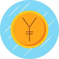 yen plano circulo icono diseño vector