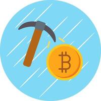 Bitcoin Mining Flat Circle Icon Design vector