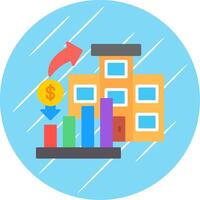 Market Investment Flat Circle Icon Design vector