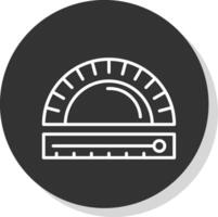 Protractor Line Shadow Circle Icon Design vector